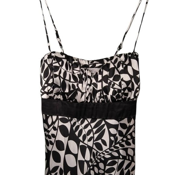 SPEECHLESS Juniors Sz 9 Black White Leaf Print Dress A-Line Knee Length Straps - Picture 4 of 10